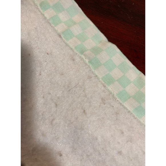 Cuddle Time Baby Crib Blanket VTG Mint Checkered Embroidered Detailed Bear with - Picture 7 of 9